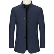 Men's stand collar slim top, view 3 - MRSLM