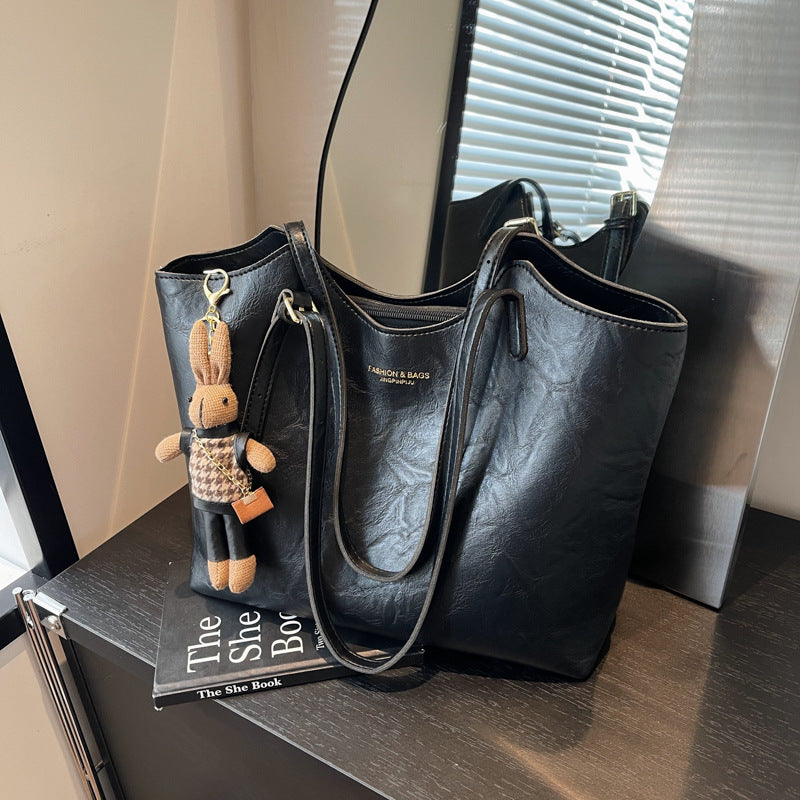textured bucket tote bag, view 7 - MRSLM