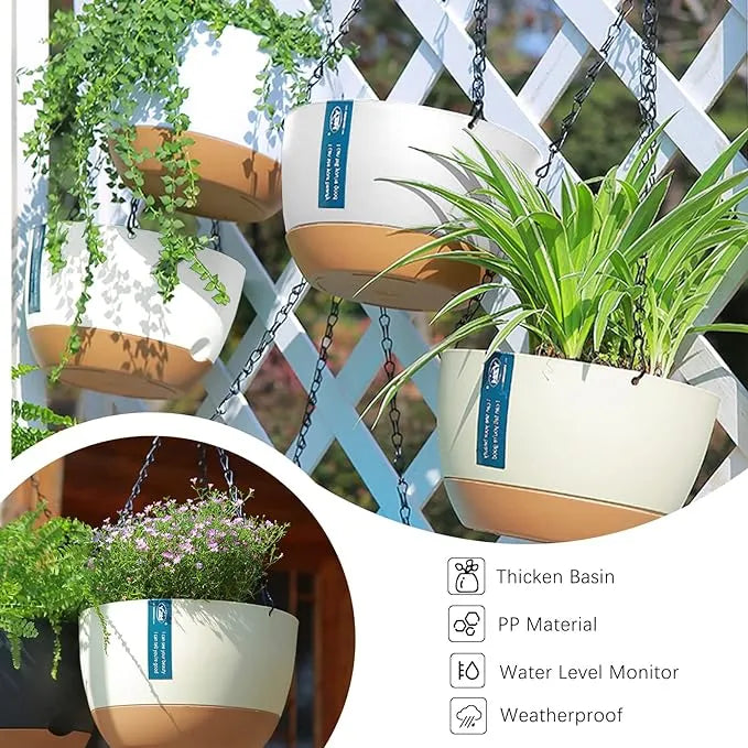 hanging flower pot set, view 3 - MRSLM