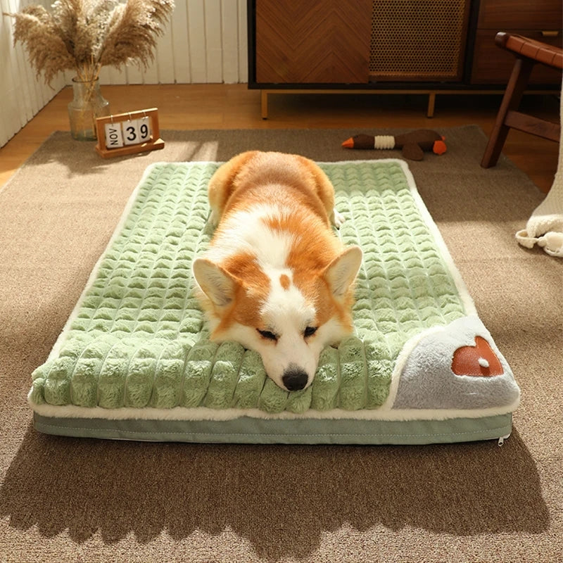 cozy plaid pet sofa bed, view 6 - MRSLM