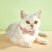 checkered pet collar with butterfly knot, view 11 - MRSLM