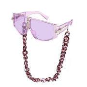 oversized steampunk shield sunglasses, view 4 - MRSLM