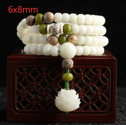 white jade bodhi bracelet, view 2 - MRSLM