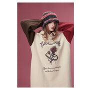Graphic knitted fleece hooded dress, view 3 - MRSLM