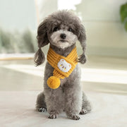 dog knitted scarf with fuzzy pompom, view 11 - MRSLM