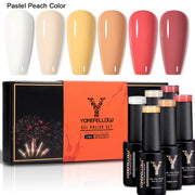6-piece fall glitter gel nail polish kit, view 2 - MRSLM