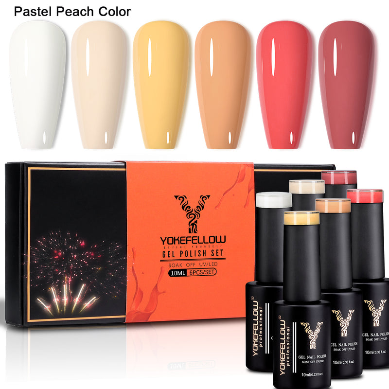 6-piece fall glitter gel nail polish kit, view 2 - MRSLM