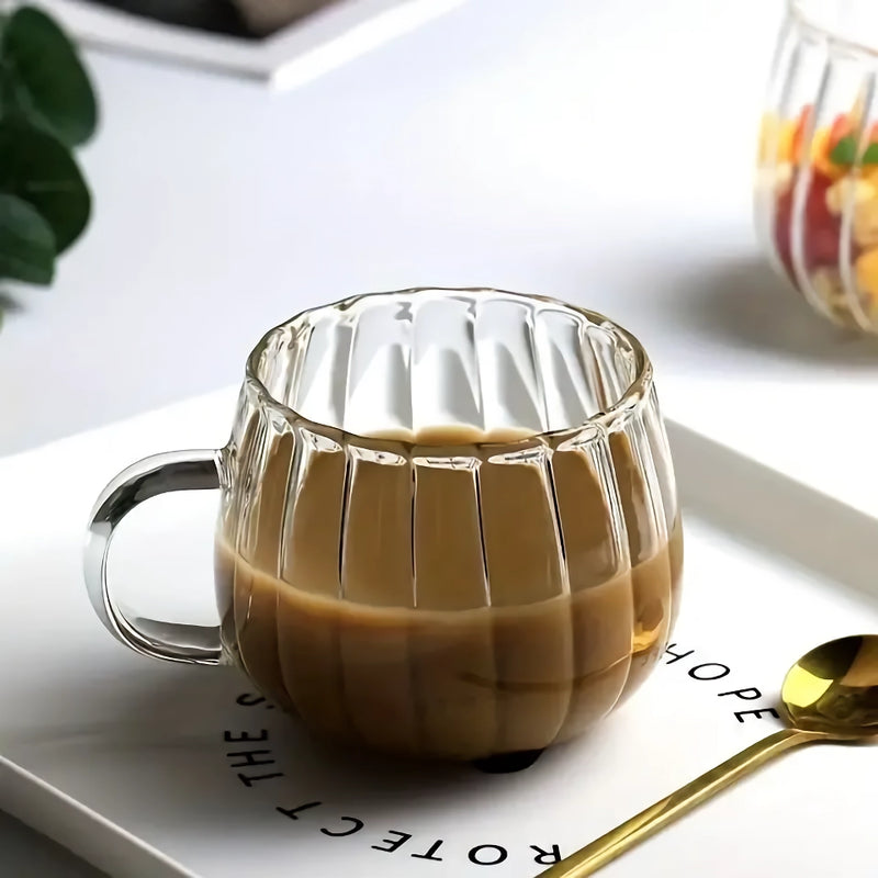 pumpkin pattern glass mug set, view 4 - MRSLM