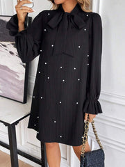 lace-up bead loose dress, view 6 - MRSLM