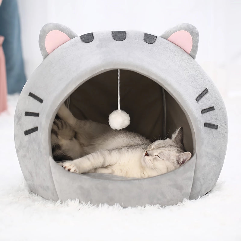cozy cat bed cave, view 3 - MRSLM