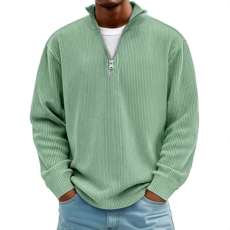 men's corduroy zipper sweatshirt, view 4 - MRSLM
