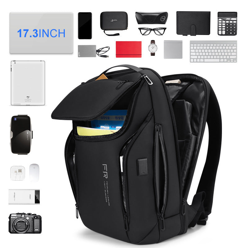 men's business travel backpack, view 3 - MRSLM