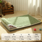 cozy plaid pet sofa bed, view 2 - MRSLM