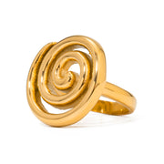 gold plated spiral stainless steel ring, view 7 - MRSLM