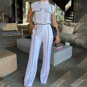 women's sleeveless top and loose trousers set, view 2 - MRSLM