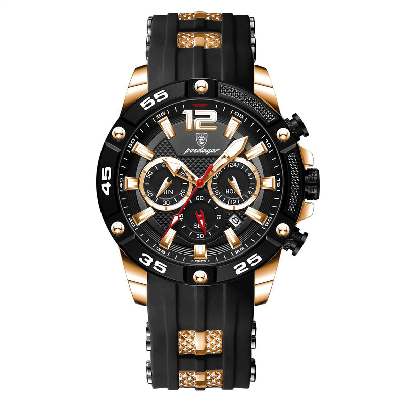 men's silicone band quartz watch, view 7 - MRSLM
