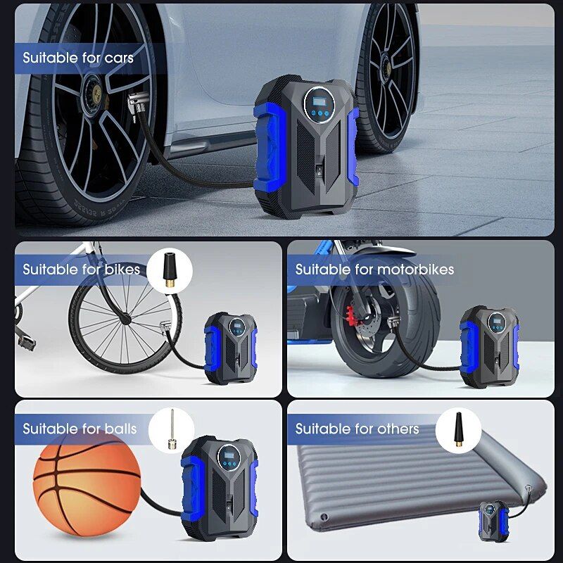 portable digital tire inflation pump with led lamp, view 7 - MRSLM