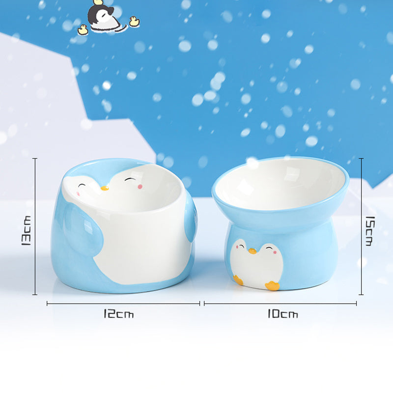 Penguin-shaped ceramic pet bowl, view 7 - MRSLM