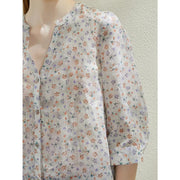 ramie floral blouse, view 8 - MRSLM