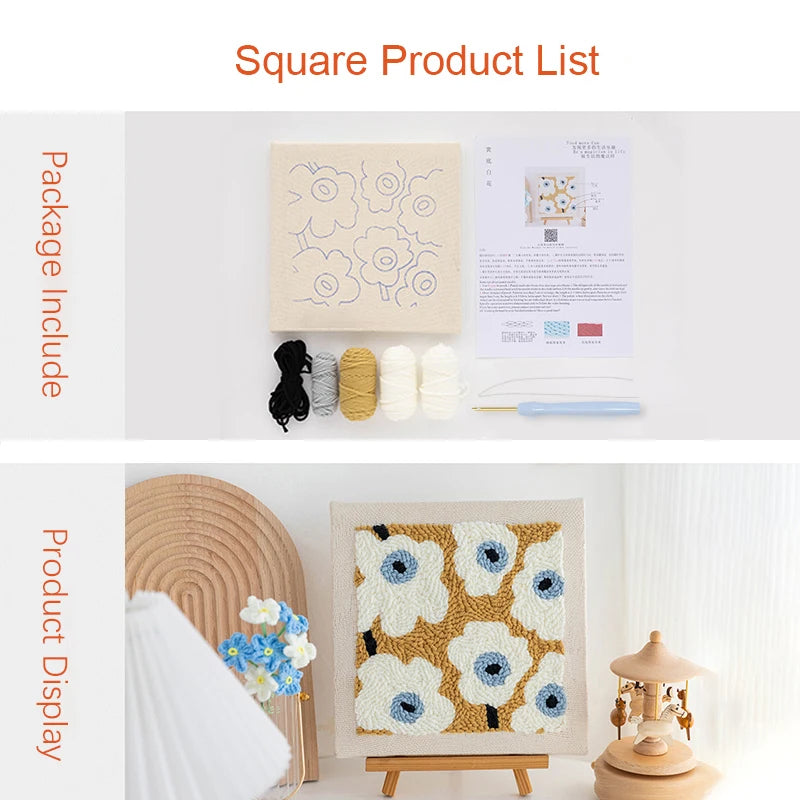 DIY punch needle flower embroidery kit, view 6 - MRSLM