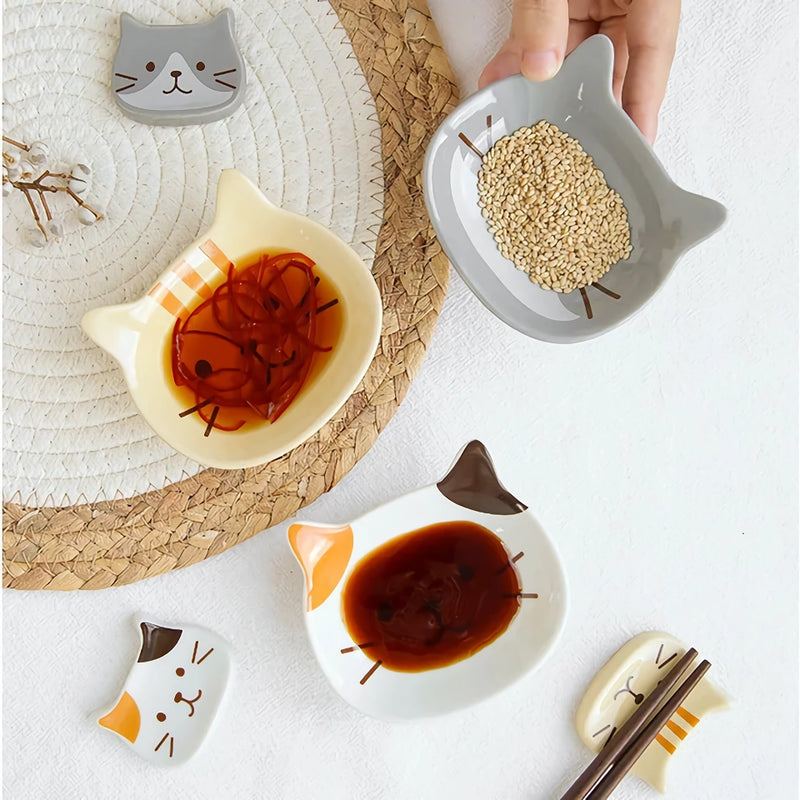 cat ceramic seasoning dish, view 6 - MRSLM
