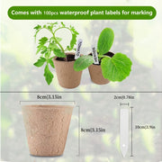Biodegradable paper nursery pots and plant labels set, view 8 - MRSLM