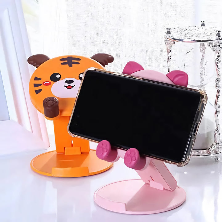 Cute Pig Tiger Foldable Phone & Tablet Stand - Adjustable Desktop Holder