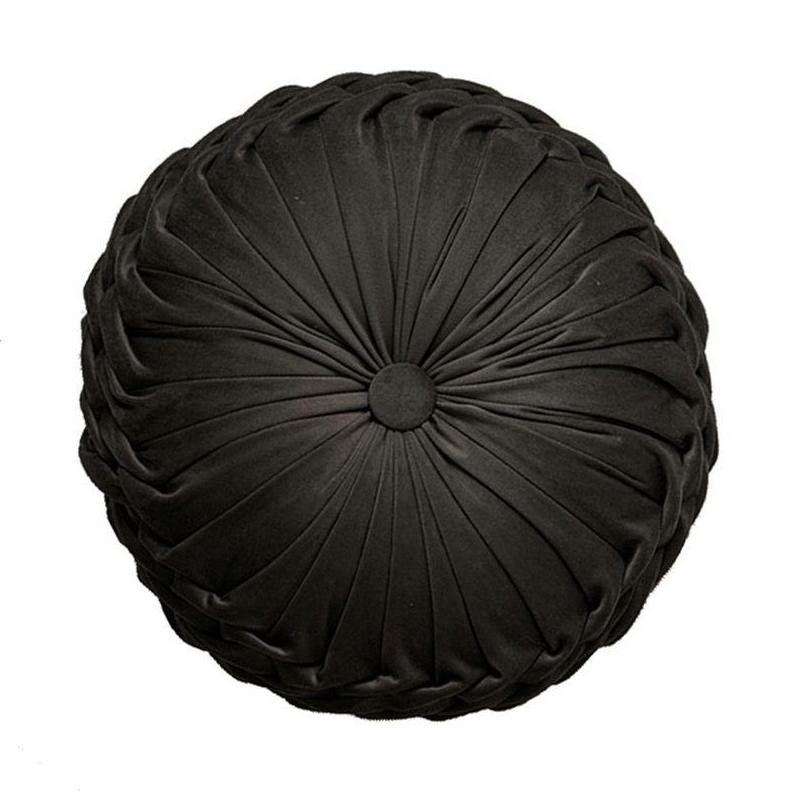 round velvet throw pillow, view 3 - MRSLM