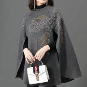 women's thick pullover sweater cloak, view 7 - MRSLM