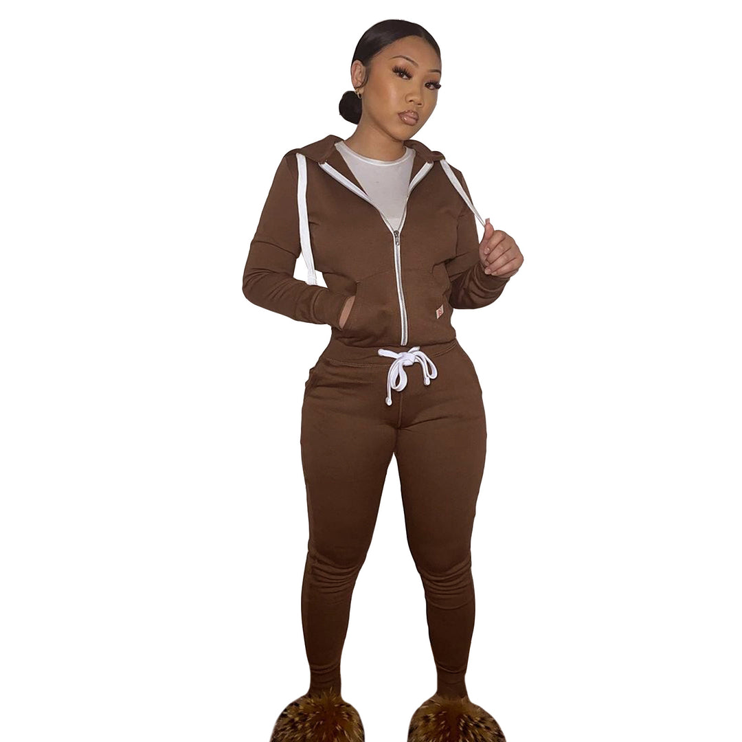 Brushed Hoody Sports Casual Two-piece Suit Suit