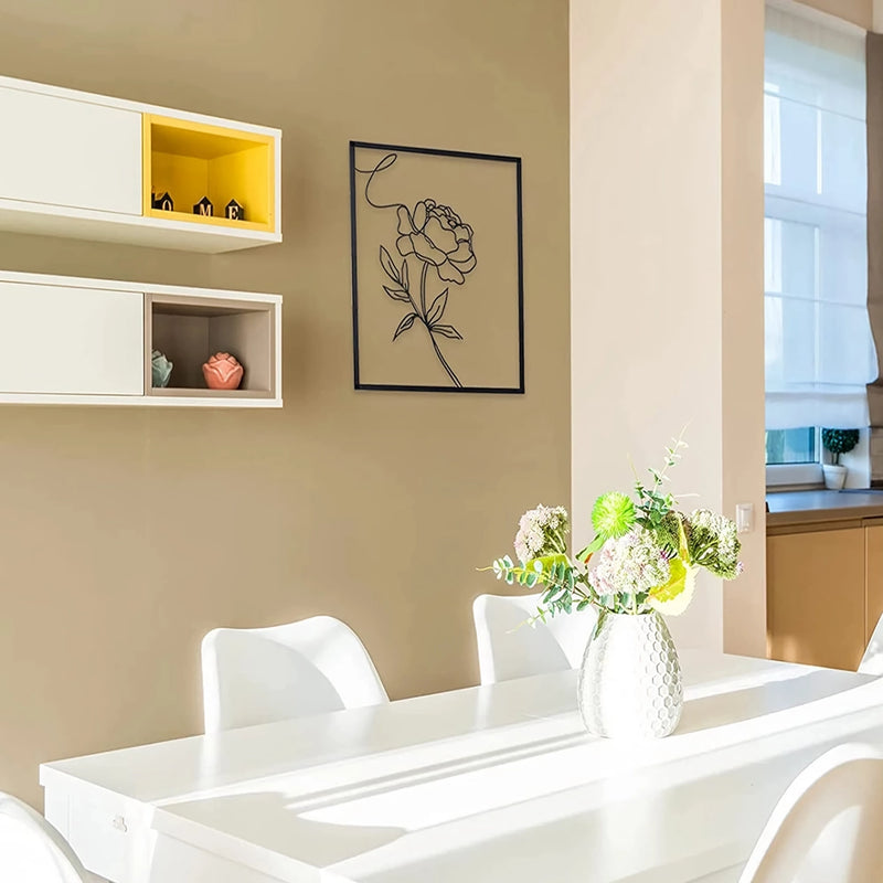 minimalist rose iron wall decor, view 5 - MRSLM