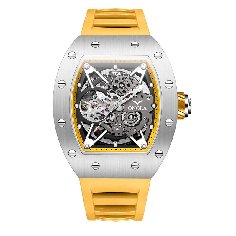 men's silicone band automatic watch, view 3 - MRSLM