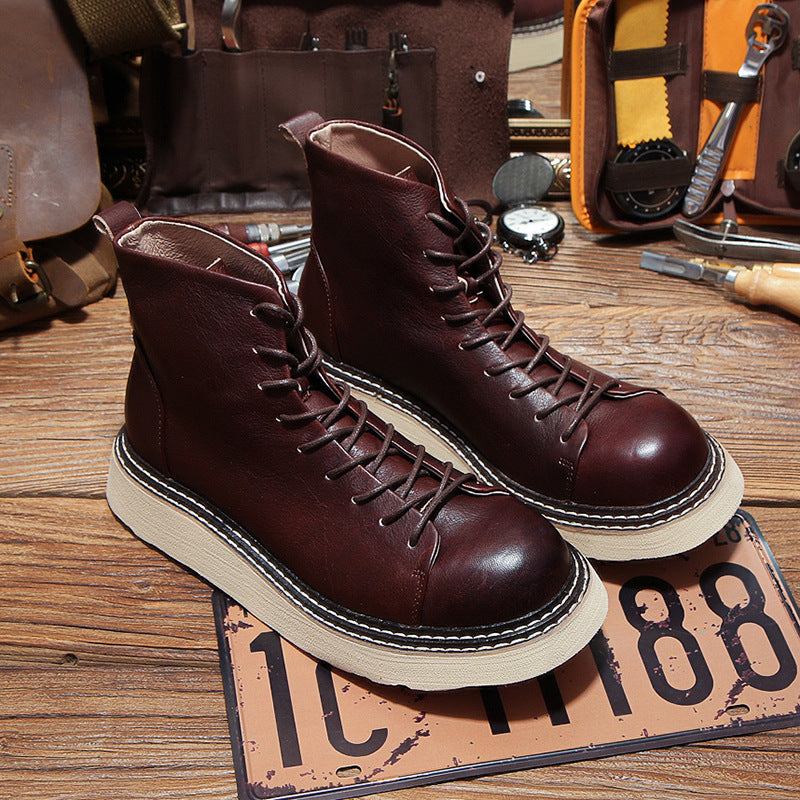men's cow leather ankle boots, view 3 - MRSLM