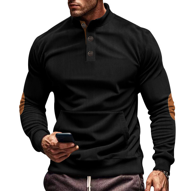 Men's corduroy stand collar sweater, view 7 - MRSLM
