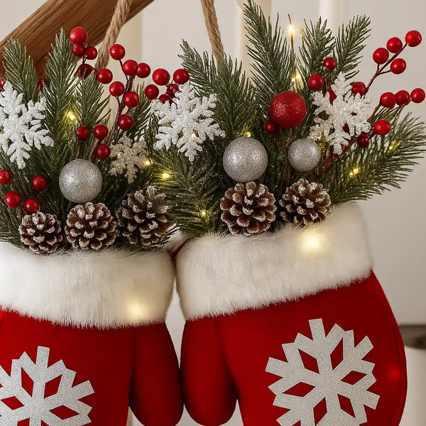 Christmas mitten door wreath, view 3 - MRSLM