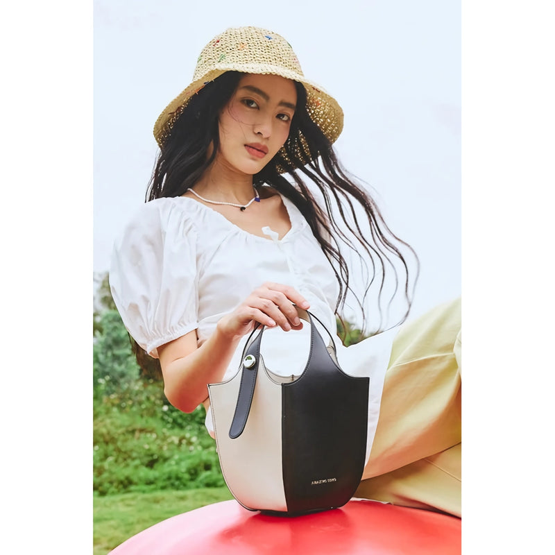 Denim Bucket Crossbody Bag