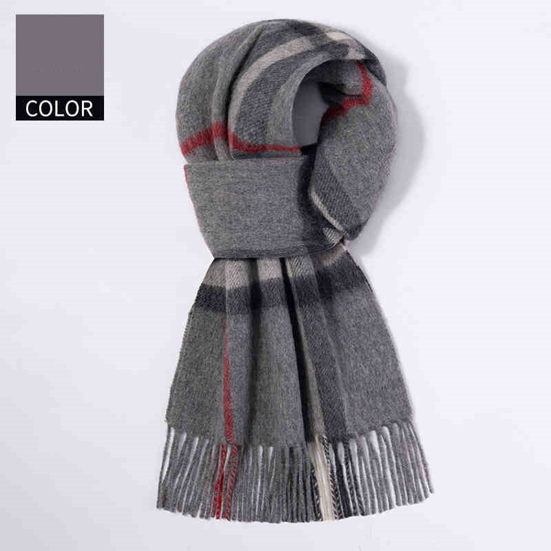 Men's plaid wool scarf, view 23 - MRSLM