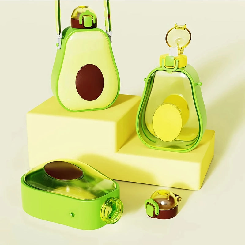 avocado kids water bottle with straw, view 7 - MRSLM