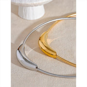 Gold choker necklace, view 5 - MRSLM