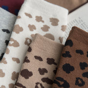 leopard print cotton terry tube socks, view 11 - MRSLM