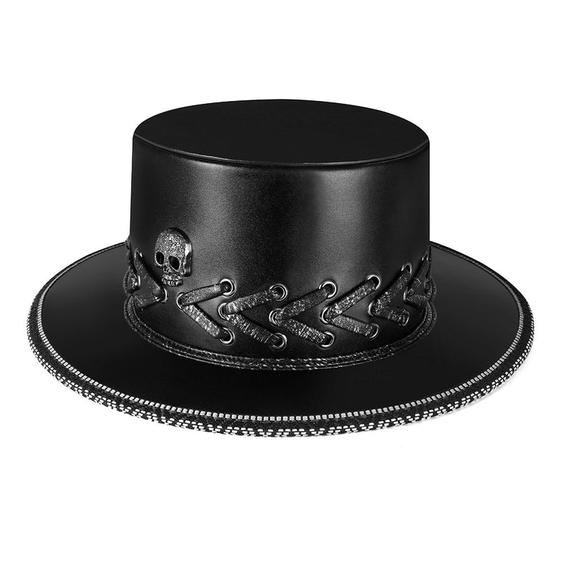 Punk skull black top hat, view 2 - MRSLM