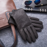 Fleece-lined goatskin driving gloves, view 4 - MRSLM