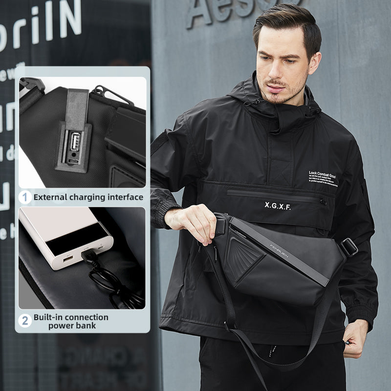 men's single shoulder messenger bag, view 5 - MRSLM