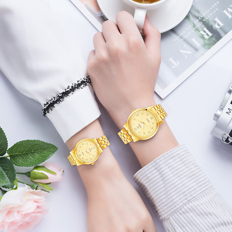 steel band couple watch - MRSLM