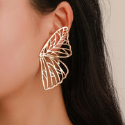 angel wing butterfly stud earrings for women, view 7 - MRSLM
