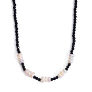 black crystal imitation pearl necklace, view 7 - MRSLM