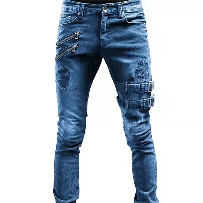 men's ripped slim jeans, view 5 - MRSLM