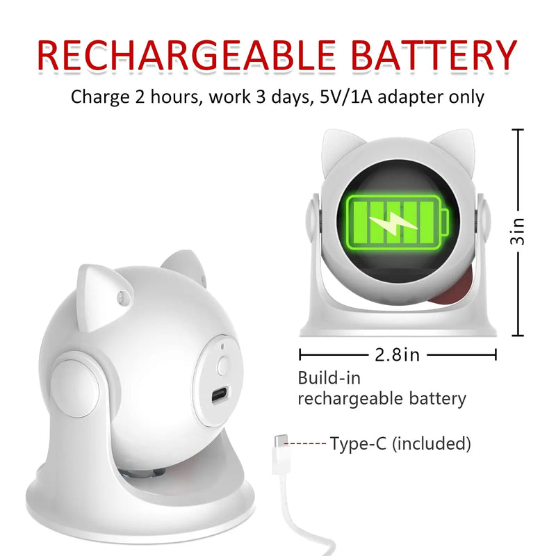 Automatic rechargeable laser cat toy, view 7 - MRSLM