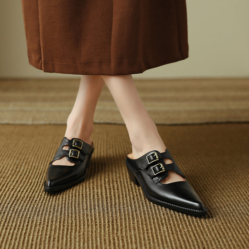 leather slingback mules, view 25 - MRSLM