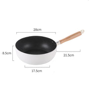 non-stick frying pan with wooden handle, view 5 - MRSLM